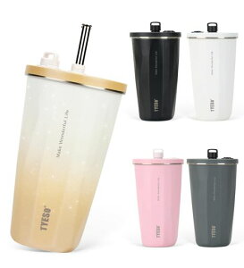 �ySNS�Řb��zTYESO �^���u���[ �X�g���[�t�� 600ml �X�e�����X �W�t�� �^��f�M �ۉ� �ۗ� �A�E�g�h�A �����^�ѕ֗� ������ �R��Ȃ� ��e�� ���F �g���x��