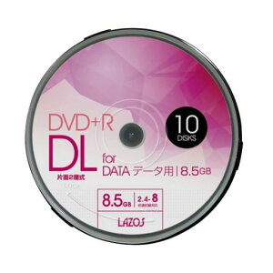 Lazos DVD+R DL 8.5GB for DATA 2.4-8�{���Ή� 1��L�^�p �z���C�g���C�h����Ή� 10���g �X�s���h���P�[�X�� L-DDL10P