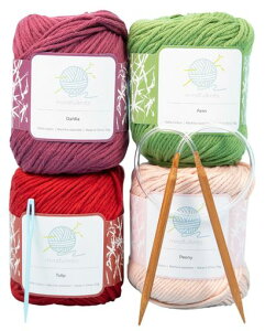 mindfulknits҂ݐjAjA100%̕҂ݎSҌ҂ݕLbg(4)ʂ鏉SҌ̃N[[VƃXgX̂߂̊{Iȕ҂ݕpiZbg(Flora)