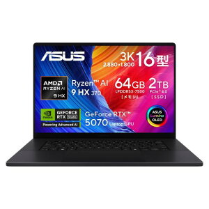 ASUSm[gp\RProArtP16H7606WP16C`AMDRyzenAI9HX37064GBSSD2TBGeForceRTX5070Windows11d1.85kgType-CdΉ