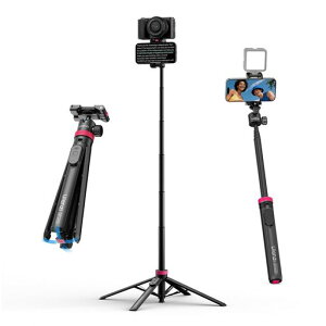 UlanziMT-44B�X�}�z�O�r�J�����O�r�����J�Ў�150cm���B��_�l�r2in1�X�}�z�N���b�v�f�U�C���X�}�z�ƃJ�����ꏏ�B�e7�i�L�k�{�[���_��360°��]�y�ʃ����R���t���R�[���h�V���[�t��vlog�Z���c