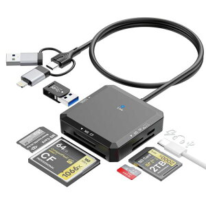 �y2026�V�o��EMFi�F�؁zUSB-C/Lightning/USB-A�J�[�h���[�_�[8in1SD/TF/MS/CF�������[�J�[�h���[�_�[|USB3.05Gbps�����f�[�^�]��|PD