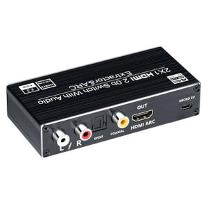 ELEVIEWHDMI����������2����1�o�͎蓮�ؑ�ARC�@�\(R/L�E�����E���f�W�^���o��)FireTV/PS5/Switch�Ή�4K60Hz/1080p120Hz�����R���t��EHD-802N