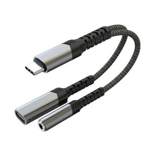 2in1タイプCイヤホン変換アダプタPD60W急速充電同時Type-Cイヤホンジャック二股イヤホンケーブル充電しながら通話音量調節ポータブルforiPadproGooglePixelXperia