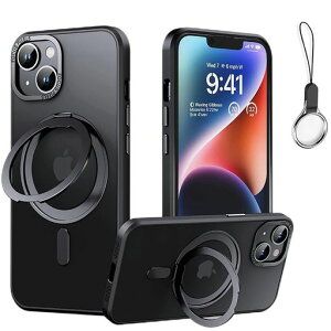 iPhone15ProMax�p�P�[�XMagsafe�Ή��y360°��]�\��Magsafe�����O�X�^���h�z���_�[��̌^�E�X�g���b�v1��t���z�A�C�t�H��15�v���}�b�N�X�J�o�[�X�^���h�@�\�c�����Ή�HILEGENER�X�}�z�P�[�X