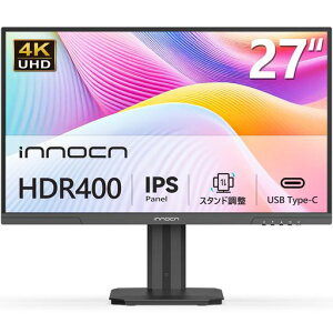 INNOCN27�C���`���j�^�[4KUHD(3840x2160)IPS�����100%sRGBHDR400�c����]VESA�K�i�u���[���C�g�y���Ɨp�r�W�l�X�@�lType-C65WDP/HDMI2.0�Ή�27D1U