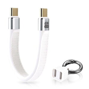 ELUTENG USB C �P�[�u�� �Z�� 13.5cm �^�C�vc �P�[�u�� 240W�}���[�d 40Gbps�����]�� 8K60Hz�o�� �L�[�����O�t �A���~���� �u���b�N USB4.0 �����^�ѕ֗� �z���C�g