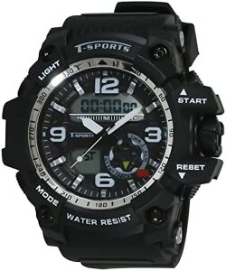 CREPHA(�N���t�@�[) �r���v �A�i���O&�f�W�^���r���v �A�i�f�W T-SPORTS ���@�\ ����g�p �����h�� 5�C�� �E���^���x���g �����Y �u���b�N TS-AD095-BK