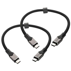 Leehitech 2x0.3M 80Gbps �ґg Thunderbolt 5 �P�[�u�� 240W�}���[�d 120Gbps �ш敝�u�[�X�g 16K ��ʕi�����e �T���_�[�{���g5 �P�[�u��,Thunderbolt 4/3, iPhone 17/16,