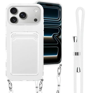 iPhone 17 Pro Max �p�� �P�[�X �w�ʃ|�P�b�g �J�[�h���[ �V�����_�[ iPhone 17 Pro Max �p�� �J�o�[ �΂߂��� ���|�� �X�g���b�v �؍� �A�C�t�H��17�v�� �}�b�N�X �p �X�}�z�P�[�X (�z���C�g)