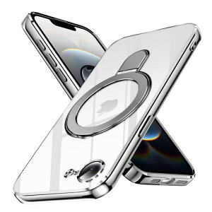 iPhone16e�p�P�[�X���̓}�O�l�b�g�X�^���h�@�\�t���ϏՌ�magnetic�w�ʃN���ATPU�y�ʔ��^���C�����X�[�d�ČRMIL�K�i�B�����[�����@�\��̃X�^���h���b�L���H�X�}�z�P�[�X(��)26-ip16e-02