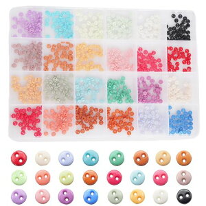 sempiterno1200個ミニボタンドールボタン4mmプラスチックボタン装飾的なバックル2つ穴ドールメイキングパーツドール服人形服ぬいぐるみのため小さいボタン手芸縫製材料手作り部品DIYで作る…