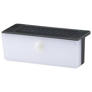 オーム(OHM)LEDセンサーウォールライトソーラー充電式昼光色100ルーメン屋外防水IP65人感センサー明暗センサーLS-B100JOW-SD06-4955オーム電機