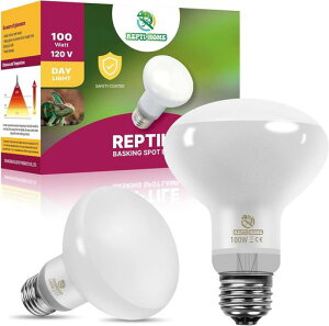 REPTIHOMEバスキングライト防爆コーティング爬虫類サングロー100W2個爬虫類ライト紫外線ライト爬虫類日光模擬UVA&昼用集光型スポットランプ爬虫類保温電球ヒゲドラゴン、トカゲ、亀等用