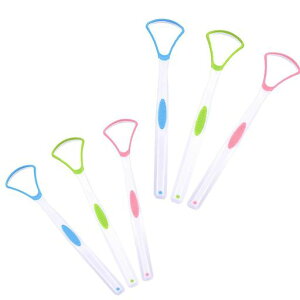 舌ブラシ舌磨きブラシ舌苔6本セット3色両面用個包装携帯に便利舌苔除去口臭ケア口腔ケアシリコン携帯に便利掃除(2本ブルー+2本グリーン+2本ピンク)