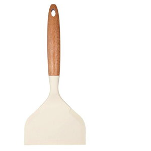 EsiFareシリコンスパチュラターナー木製ハンドル付き卵焼きフライ返し幅広卵焼きヘラシリコン耐熱料理用広口フライパンヘラ玉子焼き調理器具軽量滑り止めキッチンツール