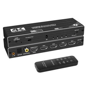 HDMI����������ARC�Ή�HDMI�ؑ֊�4����1�o��4K@60Hz�X�C�b�`���������@�\����HDR�EVRR�EALLM�T�|�[�g���f�W�^��(SPDIF)/����/3.5mmAUX�����o�̓����R��/�戵�������t���A���~������