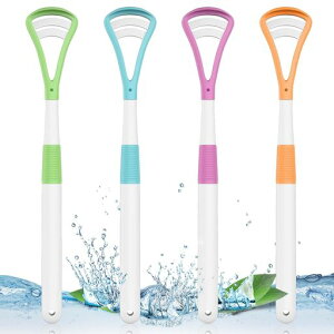 YONGDING舌ブラシ舌磨き舌クリーナー舌スクレーバー両面用舌専用タングスクレーパー舌苔除去口臭ケア口腔ケア口腔衛生保ち大人/子供用食品?シリコン製柔らかくしたみがきブラシ(4本4色)