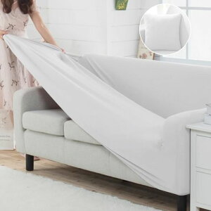 ソファーカバー北欧風肘付き犬猫対策1人掛け/2人掛け/3人掛け高弾性保護カバー傷防止爪とぎ防止滑り止め柔らかいストレッチクッションカバー1枚付伸縮素材ソファフィット洗える(ホワ…