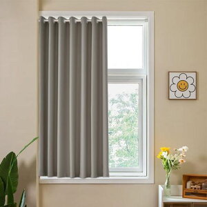 OKUAKIカーテン遮光間仕切りカーテン断熱180cm丈幅150cm1枚入り小窓遮光おしゃれ仕切り間仕切り目隠し遮熱防寒省エネUVカットハトメ型突っ張り棒北欧グレー