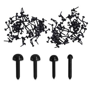 Mirhuaぬいぐるみ黒目目玉動物人形眼ドールアイテディ目玉おもちゃ動物鼻DIY用縫製手芸手作りールアイドールメイキング丸型ブラック(400個入り3mm*100/4mm*100/5mm*100/6mm*100)