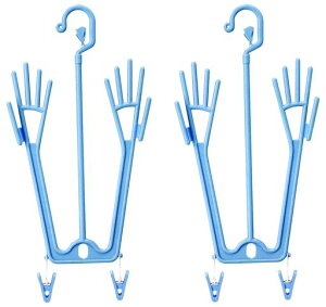 サワフジ物干し手袋ハンガーライトブルー2個組日本製ピンチ付ゴム手袋炊事用革作業用洗車園芸野球キーパーキッチンゴルフバイクスキースノボ乾燥重ね吊り洗濯物小物収納GH-01C-2P