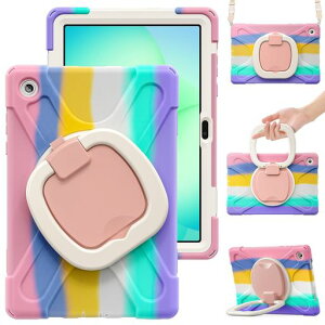 360°��] Galaxy Tab A11+/Tab A11 Plus �p�̃P�[�X 11 �C���`�^�u���b�g�P�[�X �΂ߊ|�� S�y�����[ �����O�X�^���h �q�� ��� �V���R�� �V�����_�[�X�g���b�v,���F�s���N