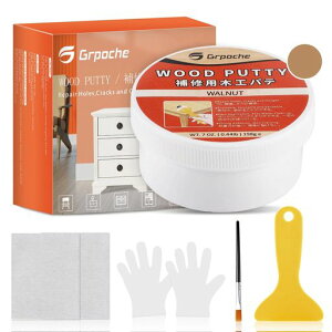Grpoche木工パテパテ隙間埋め木材補修用パテ穴埋め木製品のキズ/ひび割れ/ネジ穴/亀裂など補修簡単使用耐久性木製テーブル、戸棚、床、ドアを補修パテ隙間パテすきまパテサンドペーパ…