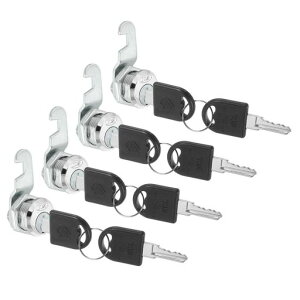 PATIKILキャビネット引き出しロック鍵付き4個セット5/8”(16mm)同じ鍵が付いた亜鉛合金セキュリティロックシリンダーカムドア戸棚家庭用郵便受けオフィス用シルバー