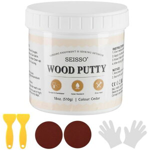 SEISSOパテ500g隙間パテ木工パテフローリング補修穴埋めパテネジ穴補修ウッドパテ木材補修用パテ(杉色)