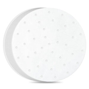 ThunderGroupせいろ蒸しシート27cmせいろ用100枚入り丸型穴あき使い捨てペーパー蒸し器シートセイロ用紙中華蒸籠WDSTM027PPR100