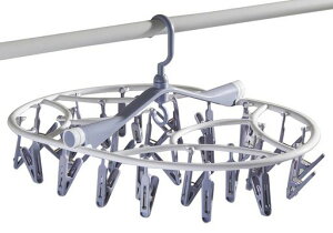 HOSURピンチハンガー32ピンチ洗濯ハンガー折りたたみ式小物まとめ干しハンガー洗濯物干しハンガー連結フック付き多機能収納省スペース落ちにくい回転式(スターグレー)