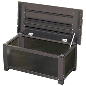 ガーデンマスター(Gardenmaster)ステップストッカー幅74x奥行36x高さ32cmアルミ天板ベンチストッカーベランダバルコニー軽量踏み台玄関台お庭ガーデンマスターダークブラウンKSS-74H