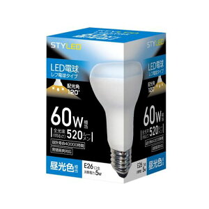 �X�^�C���h LED�d�� E26 �����F 60W�`���� ���t�d���` �����Ή� HDR6E26D1