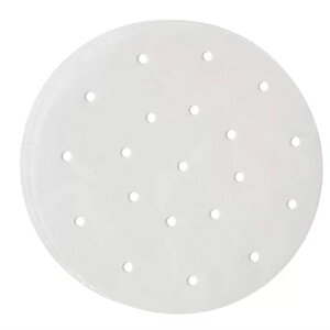 蒸し器シートセイロ用紙直径20cm100枚入り防水・油濡れ防止破損しにくい使い捨て蒸し籠専用用紙高温に耐える均一穴あけ蒸気がスムーズファミリーにもレストランにもぴったり(ホワイト)…
