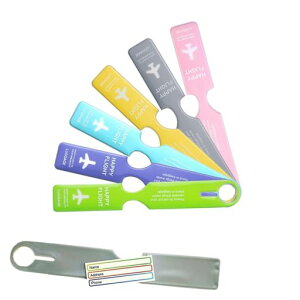 旅行用荷物タグラゲッジタグスーツケースタグネームタグ6枚セット紛失防止超軽量防水紛失対策柔軟耐用荷締めベルト旅行用品おしゃれデザイン旅行/出張/入学用(6色セット)