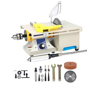 BAOSHISHANミニテーブルソー丸鋸機卓上丸鋸盤彫刻テーブルソー砥石切断機ミニ多機能小型卓上丸鋸盤木工チェーンソー精密切断・カービング・研磨に最適ジュエリー研磨蜜蝋研磨DIY研削切…