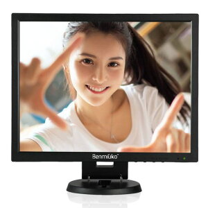 Benmiuko14インチ小型液晶モニター防犯カメラ用モニター倉庫コンビニCCTV監視ディスプレイ多機能HDMI、AV、VGA、BNC、USB入力1024x768の解像度のLCDスクリーン日本語表示付き