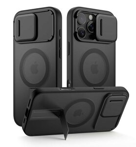 SURITCH ���C�P�[�XiPhone 16 Pro Max�ƌ݊��� �Ή������L�b�N�X�^���h&�J�����J�o�[&�������w�ʊ��ȑϏՌ��P�[�X �X�����ی�J�o�[6.9�C���`(�u���b�N)