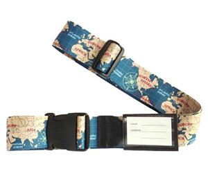 ヴァンガード(VANGUARD)ワンタッチスーツケースベルト(ネームタグ付き)ワールドマップネイビー