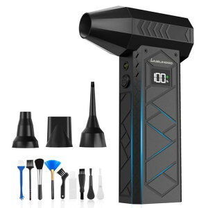 Livelihoodエアダスター電動【2025圧倒的な風速】ブロワー洗車200000RPM高速回転4段階風量調整4種類ノズル20000mAhバッテリー2つライトコードレスType-C充電式小型ブラシレスモーター過熱保護