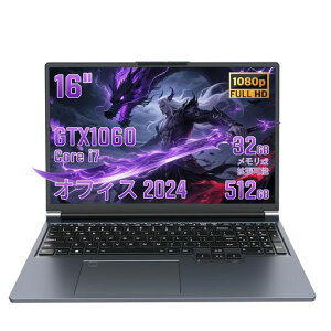 �yGTX1060���ڃm�[�g�p�\�R��Office2024�t���z16�C���`Corei7�m�[�gPC|WUXGA1920x1200|�f���A���������X���b�g�g���\|��e�ʃo�b�e���[|USB3.0|HDMI|Type-C|RJ45