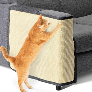Navaris猫爪研ぎ防止シート爪とぎコーナーカバー-爪とぎ防止ソファ椅子右側用傷防止-着脱簡単犬にも使用可麻70x50cmダークグレー