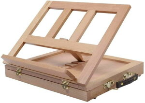 Costwayイーゼル卓上イーゼル木製スケッチイーゼル写生用イーゼル画板立て折りたたみ式高さ調整可能画材絵画ボックス(イーゼル34565)