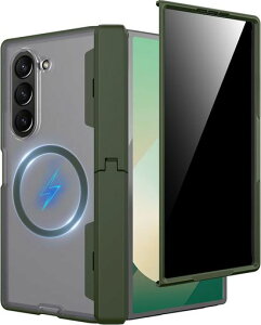 Miimall�Ή�GalaxyZFold7�X�}�z�P�[�XMagSafe�Ή��}�O�l�b�g���ڃX�^���h�@�\�`�����h�~�t�B�����q���W�ی�ϏՌ����^�y�ʃV���v�������h�~Fold75G�P�[�X(�O���[��)