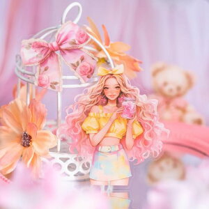 Zolarkarピンクコラージュ素材大容量100枚半透明防水PET可愛いコラージュ女子シールDIY貼り手作り素材紙女子手帳フレークシール日記icカード収納ケース水筒ノートパソコンカードのデコス…