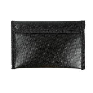 耐火バッグ集金袋書類保管ケース耐火防水ファイルバッグ書類セーフティー難燃加工防炎貴重品安心保管袋防火防爆防災収納可能耐熱2000度大容量(20*12cm)ブラック