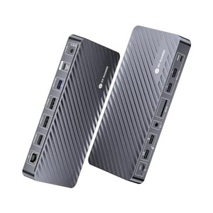 13-in-1USB-Cドッキングステーション3画面出力対応4KHDMI&2xDP出力100WPD充電10GbpsUSB-C/Aポート有線LANオーディオSDカードスロット付き120W電源アダプター付属