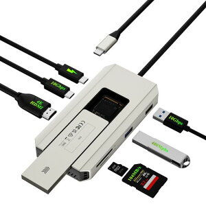 8-in-1M.2SSD�O�t���P�[�X�[�t��USB-C�h�b�L���O�X�e�[�V����USB�n�ussdm.2hub�^�C�vc�n�uM2�P�[�XNVMe/SATA�G���N���[�W��USBC�}���`�|�[�g�A�_�v�^USB3.2Gen2