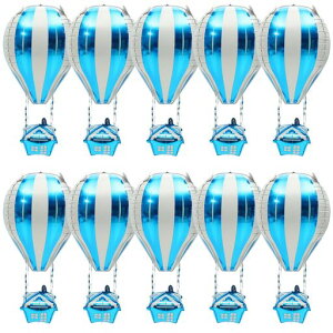 NOLITOY風船熱気球の形誕生日飾り付けバースデーバルーンミバルーン10枚入り巨大装飾結婚式誕生日店舗飾りお祝いお祭り写真?影パーティーおしゃれブルー